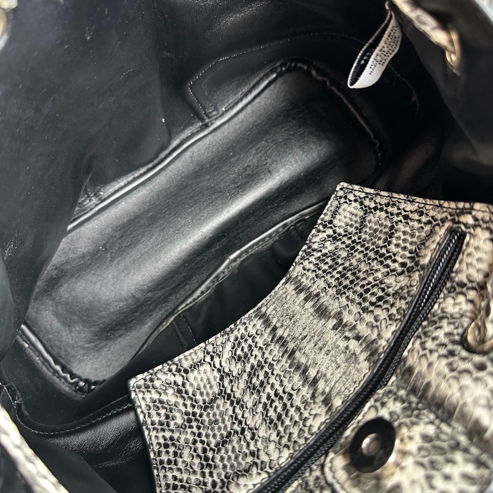 Nine West Reptile Print Drawstring Crossbody Buck… - image 4